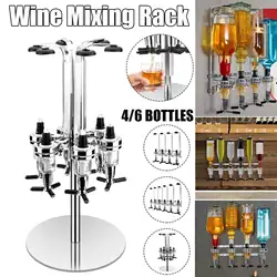 Rotating 6 Bottle Liquor Dispenser, Wine Rack Jet  Bar Set Drinks Dispenser