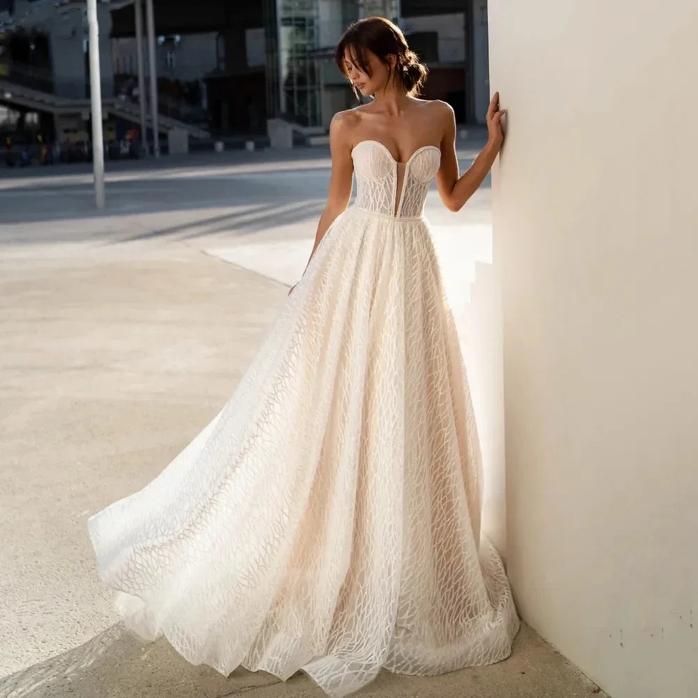 

Customized Vintage Wedding Dresses Backless Sleeveless Sexy Bridal Gowns A-Line Robes Lace Appliques Vestidos De Novia