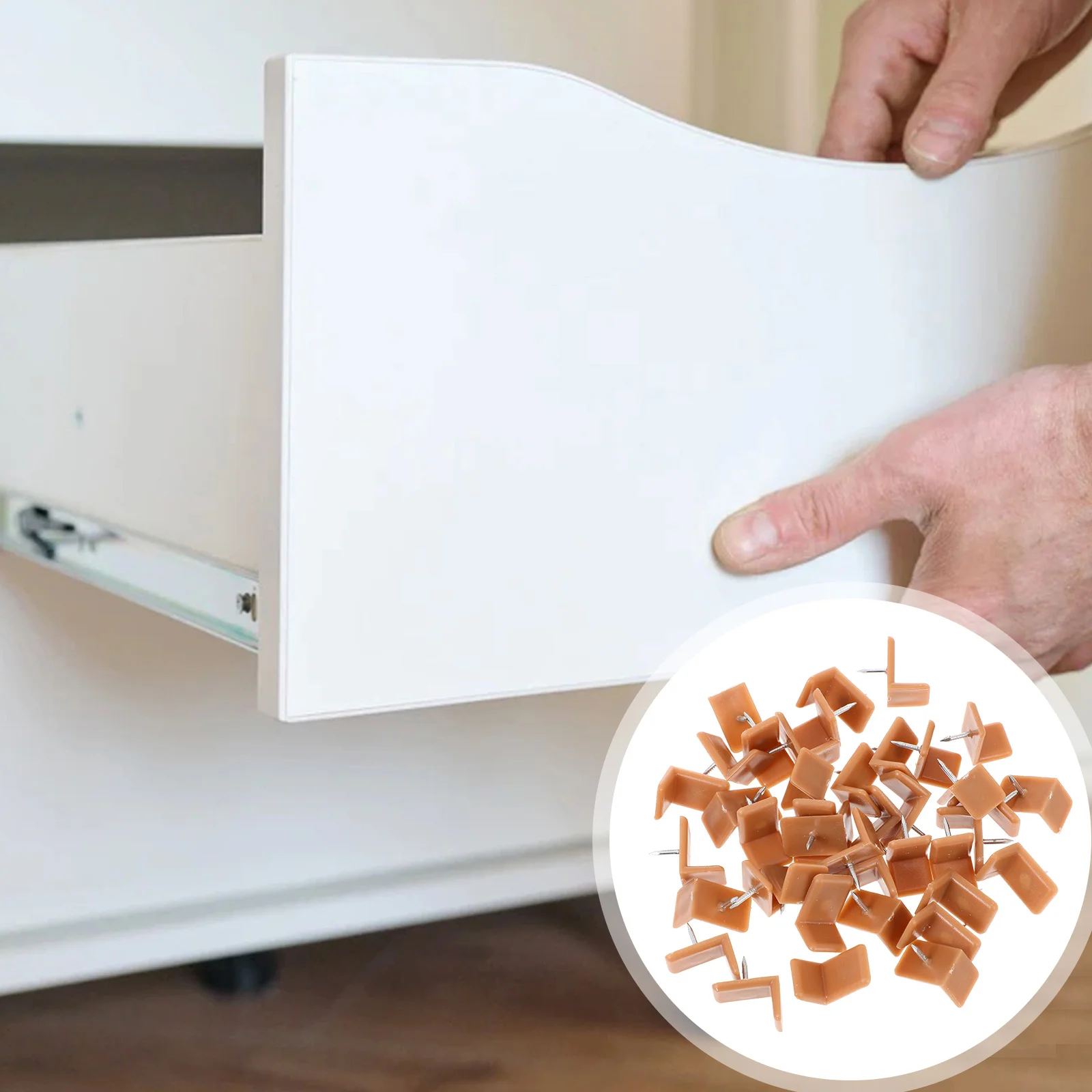 

40 Pcs Drawer Stoppers for Dresser Plastic Slides Outdoor Glides Tack Brown Iron