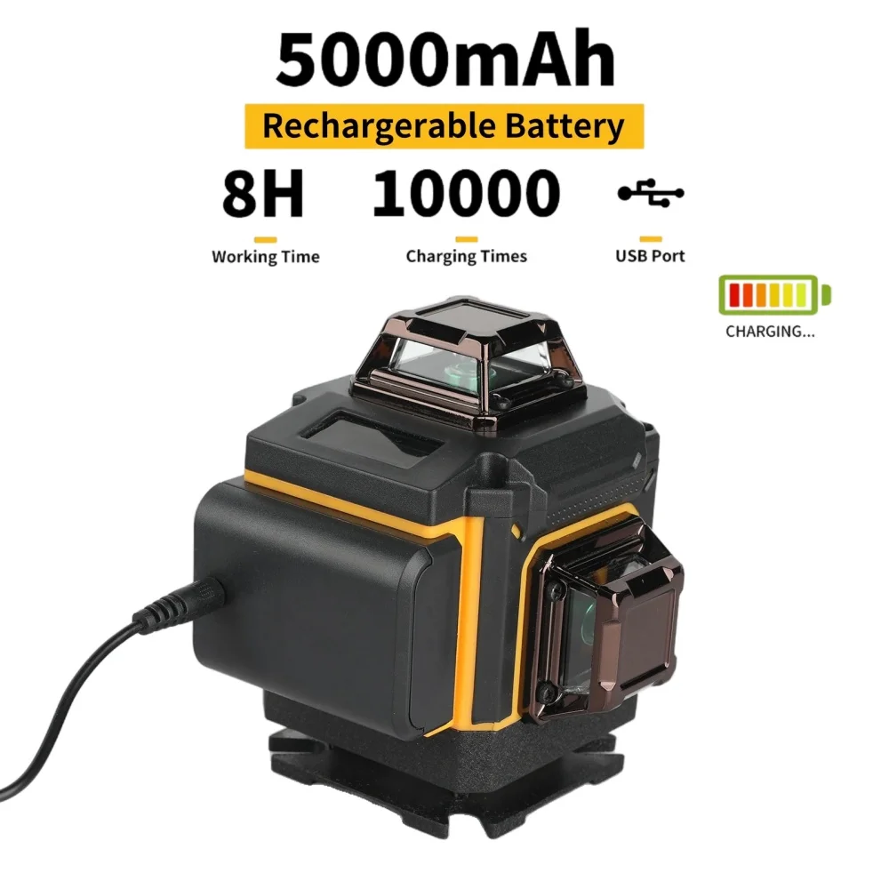 Untuk DEWALT 4 Sisi 360 ° Tingkat Laser Self Leveling 16-Garis Sinar Hijau 3-4D Vertikal dengan Fungsi Garis Silang Vertikal Yang Tepat