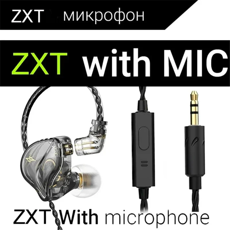 QKZ AK3 FiLe Kabelgebundener Kopfhörer mit Mikrofon, HiFi-Musikmonitor, Bass-Kopfhörer, Headset mit Geräuschunterdrückung für Sport-Gaming-Ohrhörer