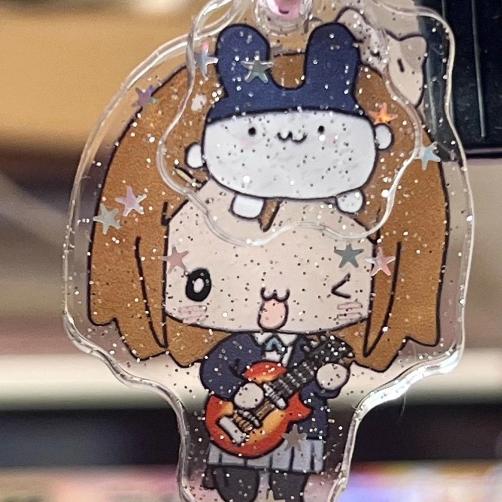 أنيمي K-ON هيراسوا يوي تيناكا ريتسو أكياما ميو تأثيري المفاتيح الاكريليك الشكل كيرينغ حقيبة الديكور مفتاح سلسلة