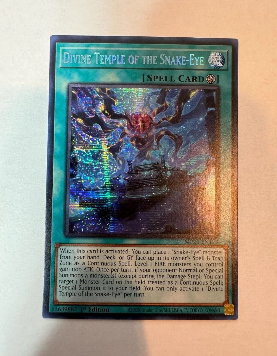 Yugioh KONAMI Duel Monsters TCG MP24-EN123 Divine Temple of the Snake-Eye Secret Rare English 1st Edition Collection Mint Card