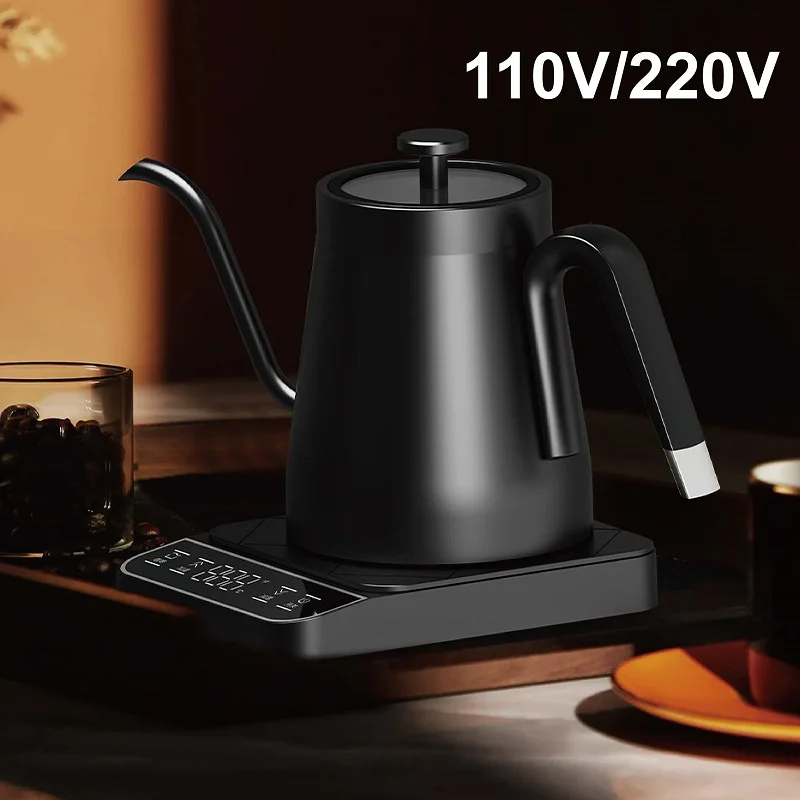 110V/220V Electric Gooseneck Hand Punch Coffee Kettle1350W Temperature Control Pot Teapot Office Thermos Pot Kitchen Tools 800ml