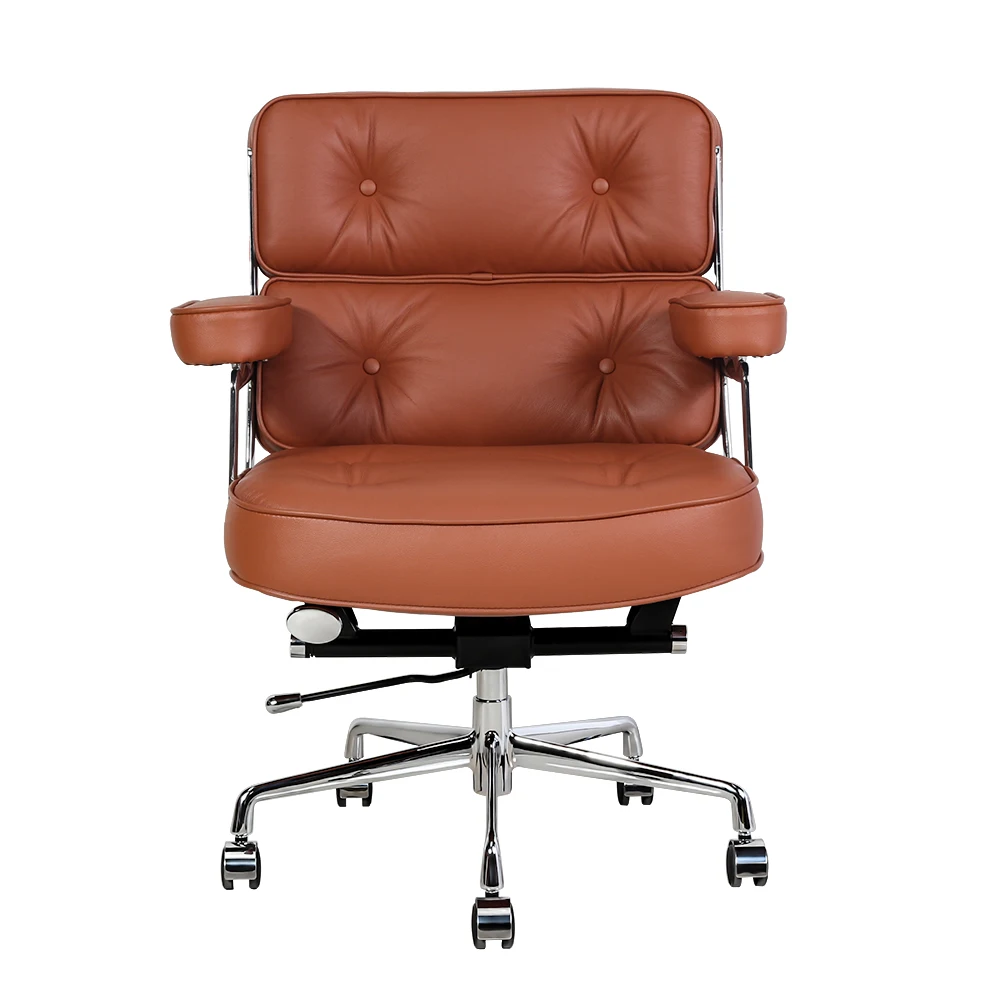 EU Stock HJ205C High-end Leather Office Computer Boss Lift Chair Home Business Desk Robin Chair Mute Pulley Rotating Ergonomic