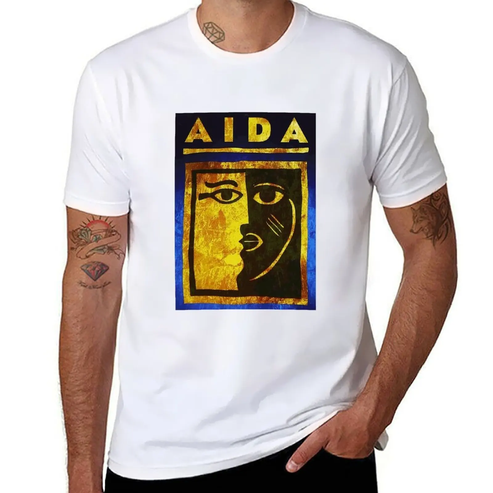 Aida met prints slim pakket voor Musical T-Shirt man shirts zwart effen katoenen shirts man voor t t-shirt t fit