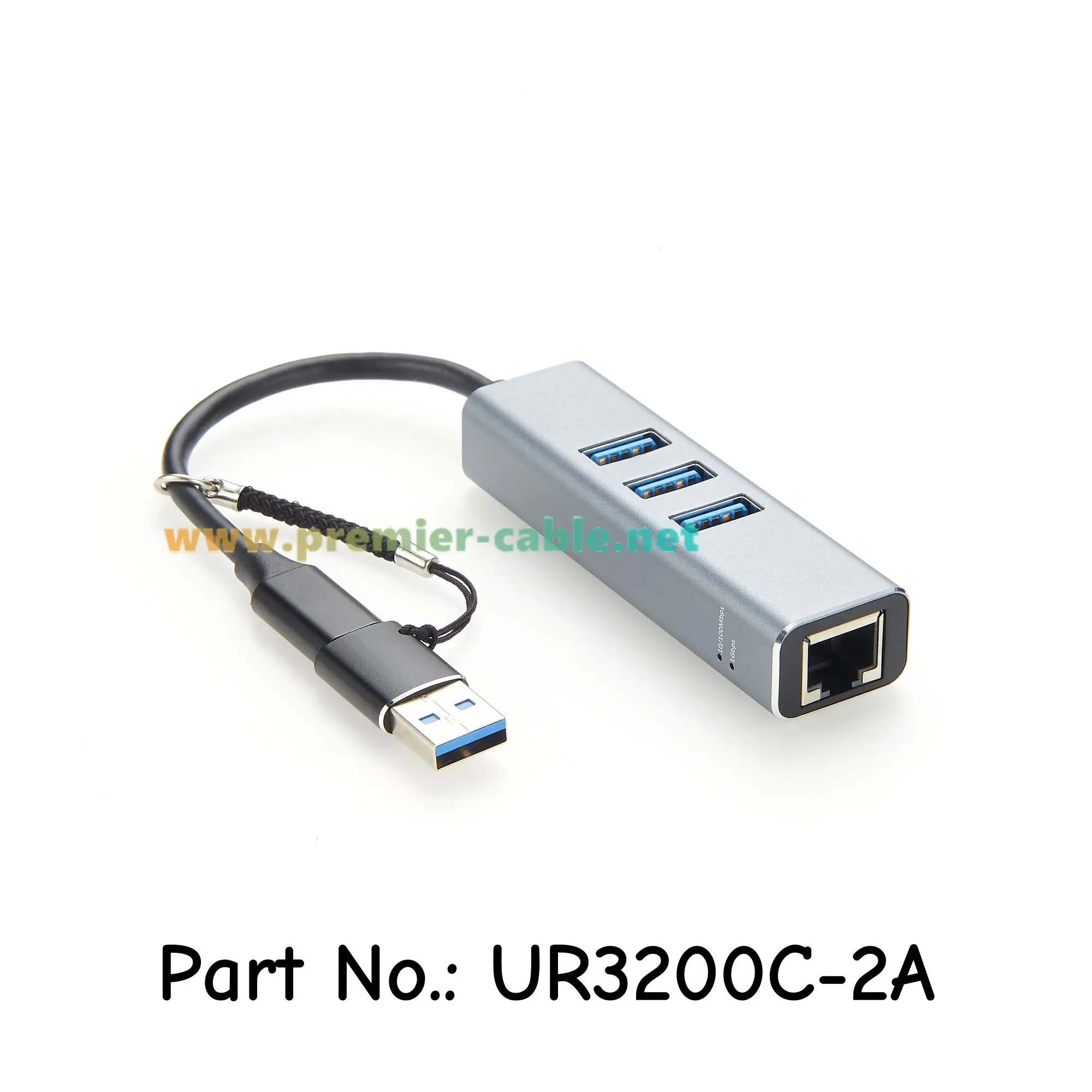 5Gbps USB-C-Dockingstation-Hub 4-Port Typ-C-Multiport-Adapter mit 3 USB 3.0 1000Mbps RJ45 USB A USB C Gigabit-Ethernet-Kabel – Detail 5