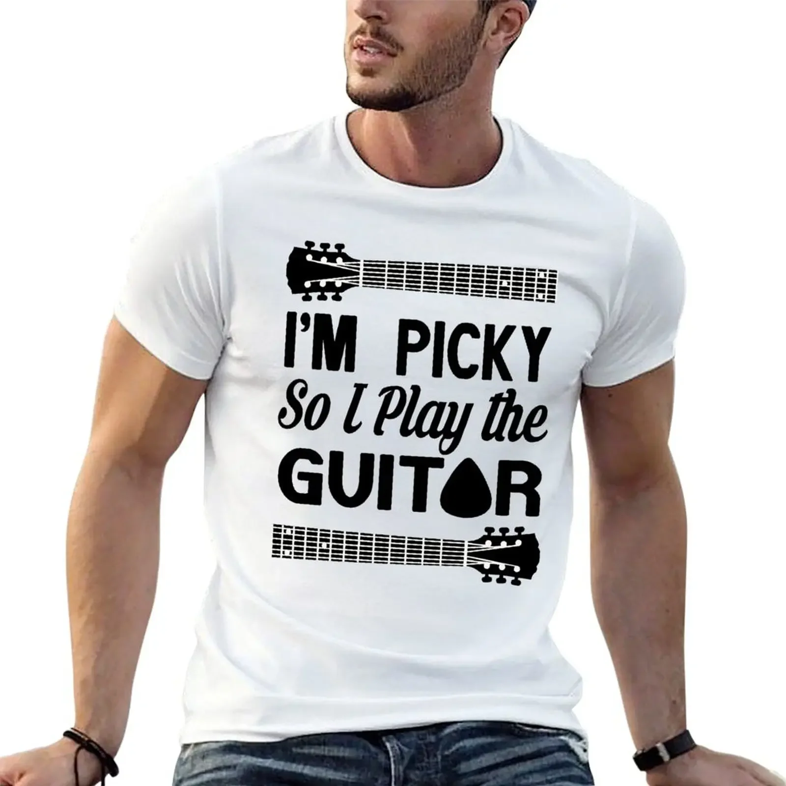 I'M PICKY SO I PLAY THE GUITAR T-Shirt Aesthetic clothing tops graphic t shirts sweat mens t shirts pack