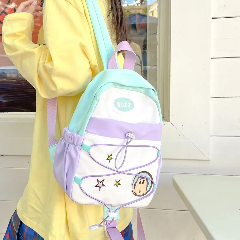 

Новинка 2026 года: Рюкзак Disney Buzz Lightyear с мультяшным принтом, милый женский рюкзак, дорожная сумка через плечо для девочек, школьная сумка для студентов