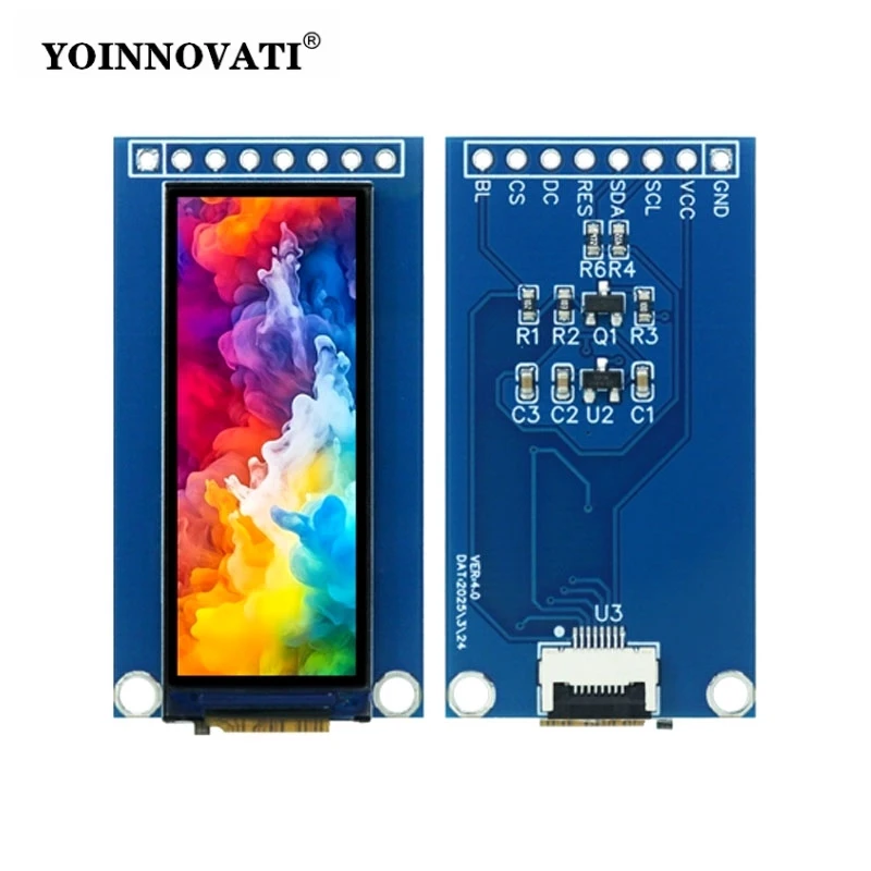 1.45-inch TFT LCD Display GC9107 60x160 Resolution SPI Color Screen | Small Long Strip LCD Panel for DIY/Embedded Projects