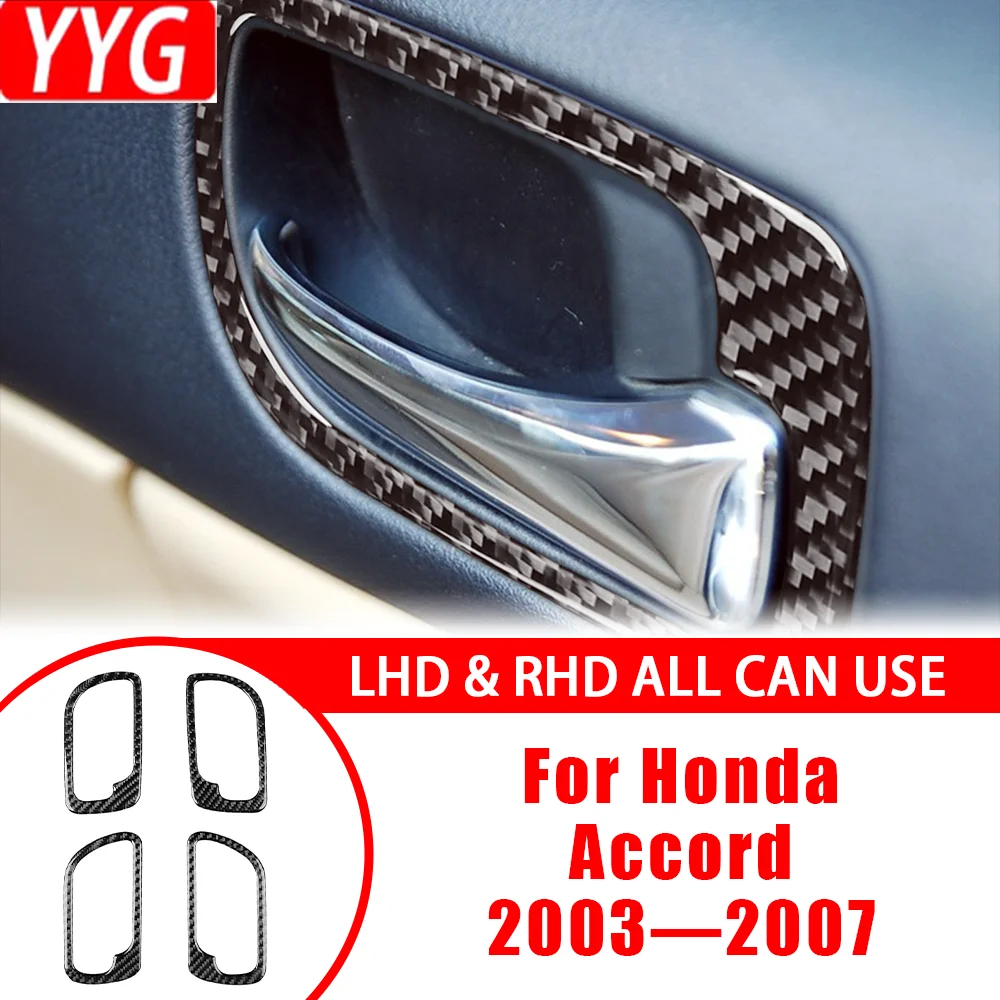 

Carbon Fiber Car Accessories Inner Door Puller Handle Frame Interior Cover Trim Sticker Modification For Honda Accord 2003—2007