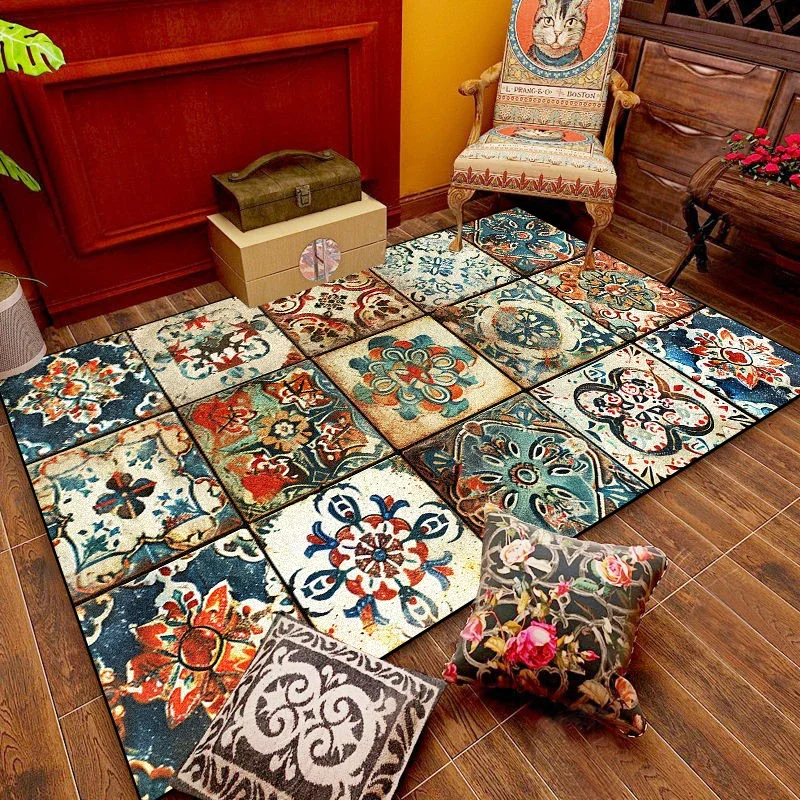 Bohemia Turkish Carpets for Living Room Classic Home Decor Luxury Rugs Large Area Coffee Table Lounge Rugs Non-slip Bedroom Mat