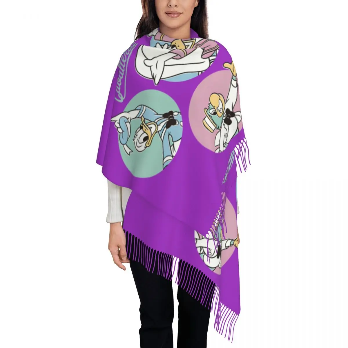 

Custom Printed The Three Caballeros 1944 Donald Duck Scarf Women Men Winter Fall Warm Scarves Shawls Wraps