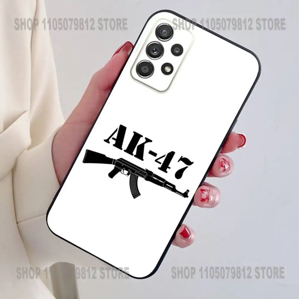 เคสโทรศัพท์ A-Ak-47 King of Guns สำหรับ Samsung S24,21,22,23,30,Ultra,20,Plus,Note,10,9 เคสซิลิโคนนิ่มสีดำ