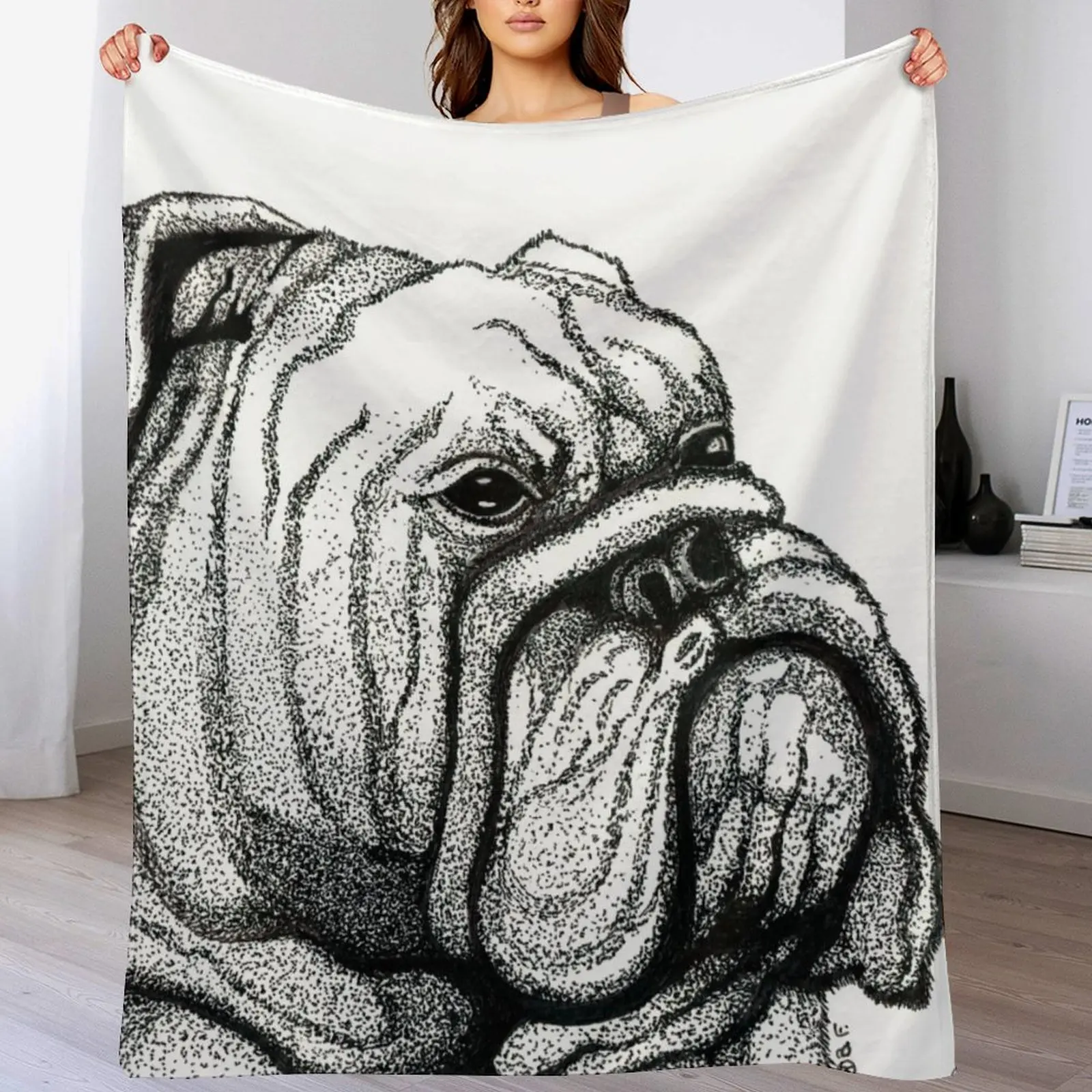 

English bulldog Throw Blanket Soft Home Decor Blanket for Couch Bedroom