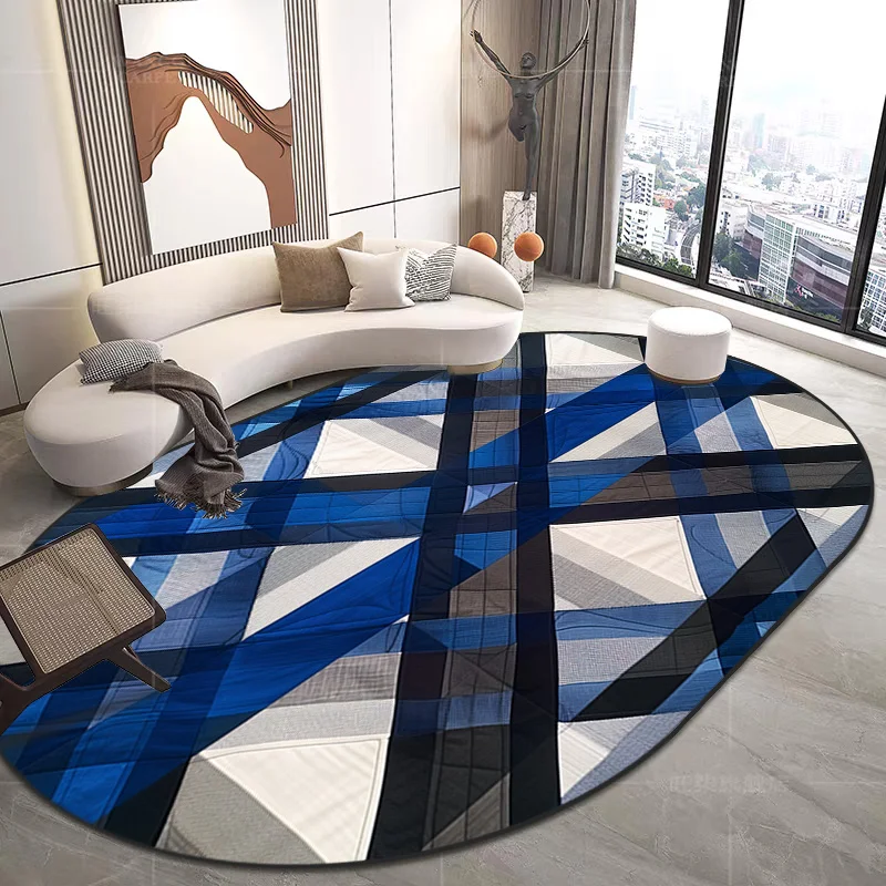 Modern Style Oval Living Room Carpet Room Decor Non-slip Rugs Large Size Cloakroom Floor Mats Absorbent Entrance Door Mat Tapete