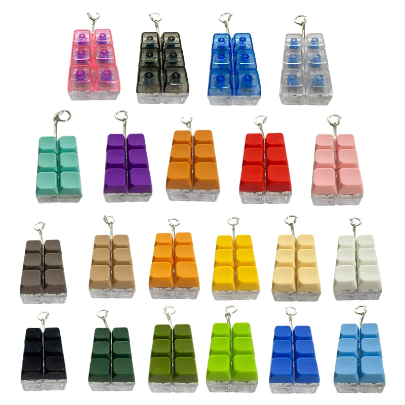 6 مفاتيح زر الاصبع مكافحة الإجهاد اللعب المفاتيح لوحة المفاتيح الميكانيكية محور تستر أغطية المفاتيح مع أضواء LED إصبع لوحة المفاتيح قبعات لعبة