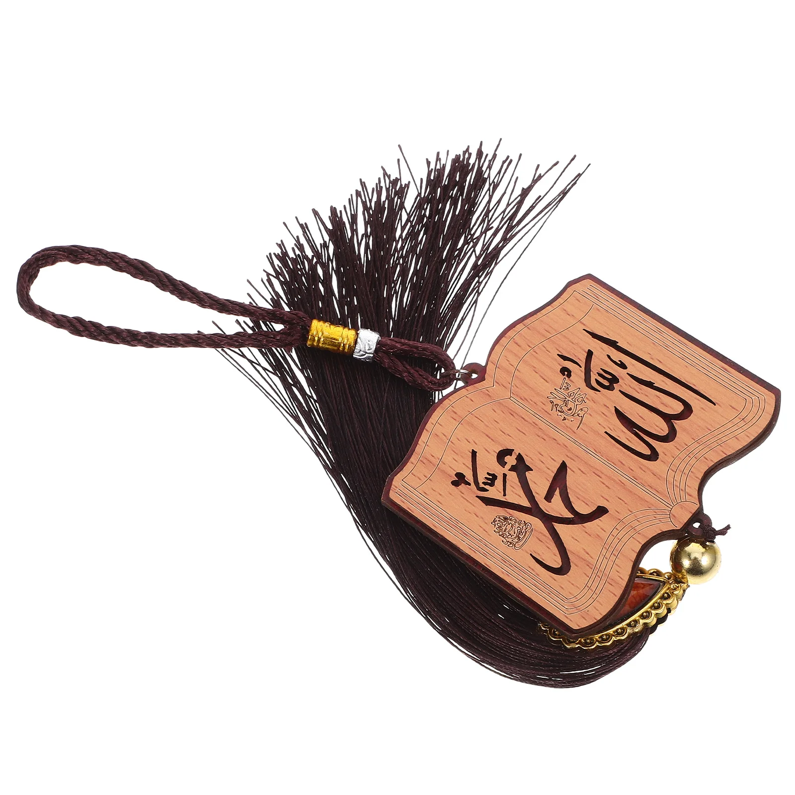 1 قطعة مرآة خشبية عيد معلقة زخرفة النمط الإسلامي شرابة قلادة مهرجان كوربان الديكور للمنزل سيارة هدية رمضان