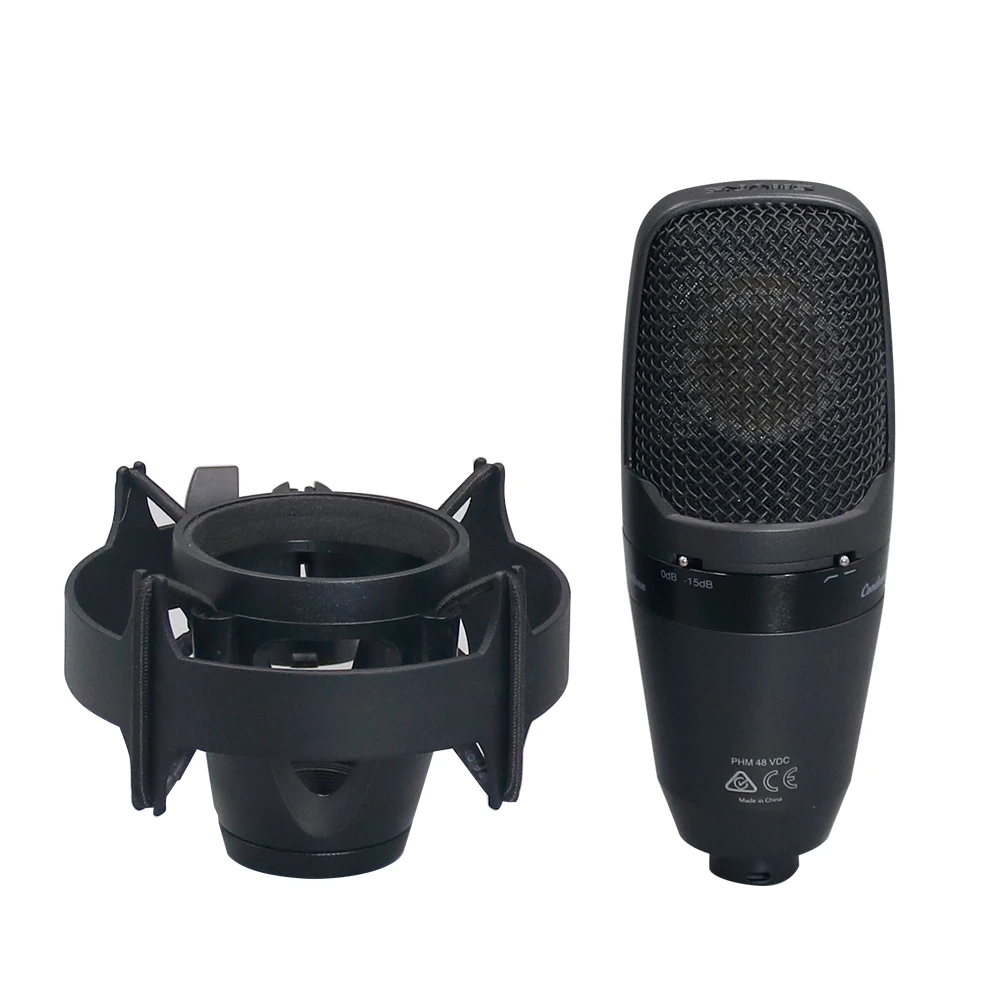 PGA27 Condenser Microphone Shock Mount PGA 27 Metal Large Diaphragm Condenser Mic Wired for Streaming/Karaoke/Recording
