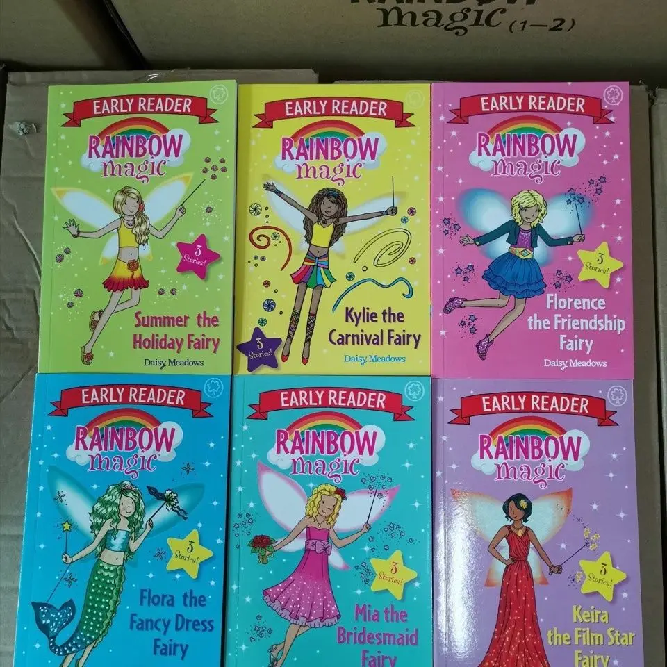 Lector temprano Rainbow Magic Rainbow Fairy Lector graduado Etapa 2 a todo color 10 libros Libros en inglés