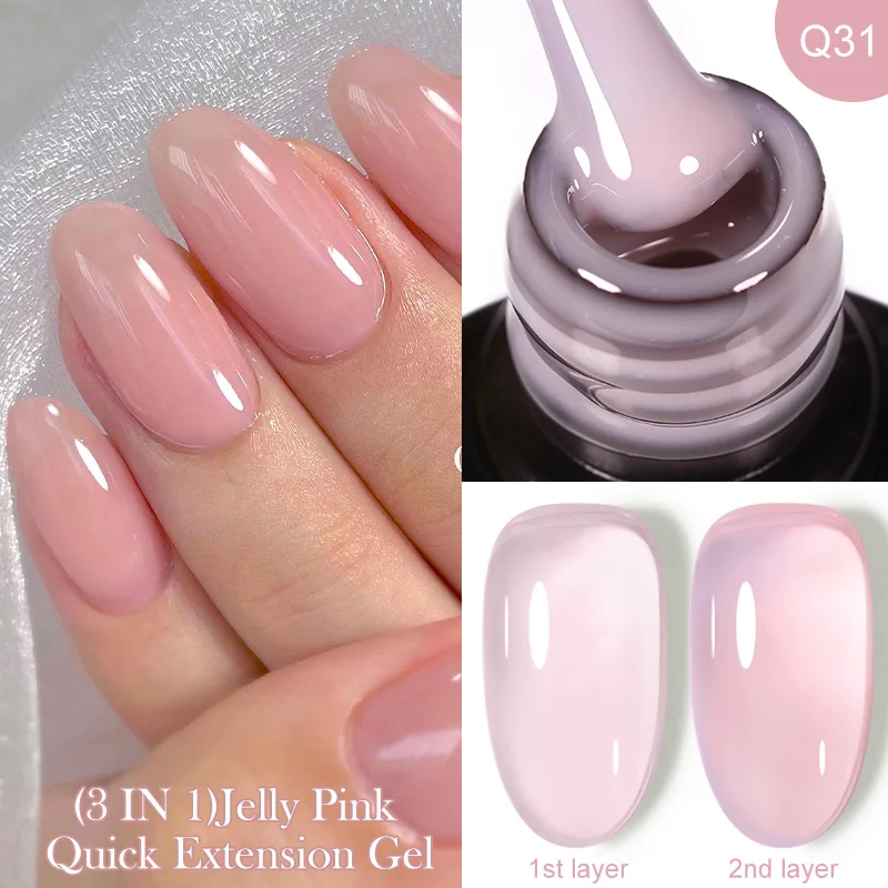 LILYCUTE 7ML Nude Crystal Jelly Gel Quick Extension Nail Gel Construction Gel Vernis Semi Permanent UV Gel Nail Polish Hard Gel