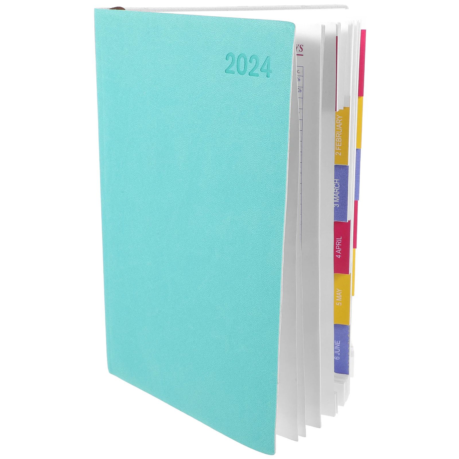 

2024 Agenda Book Paper Notepad Daily Notebook English Portable Planner for Students Work Calendar