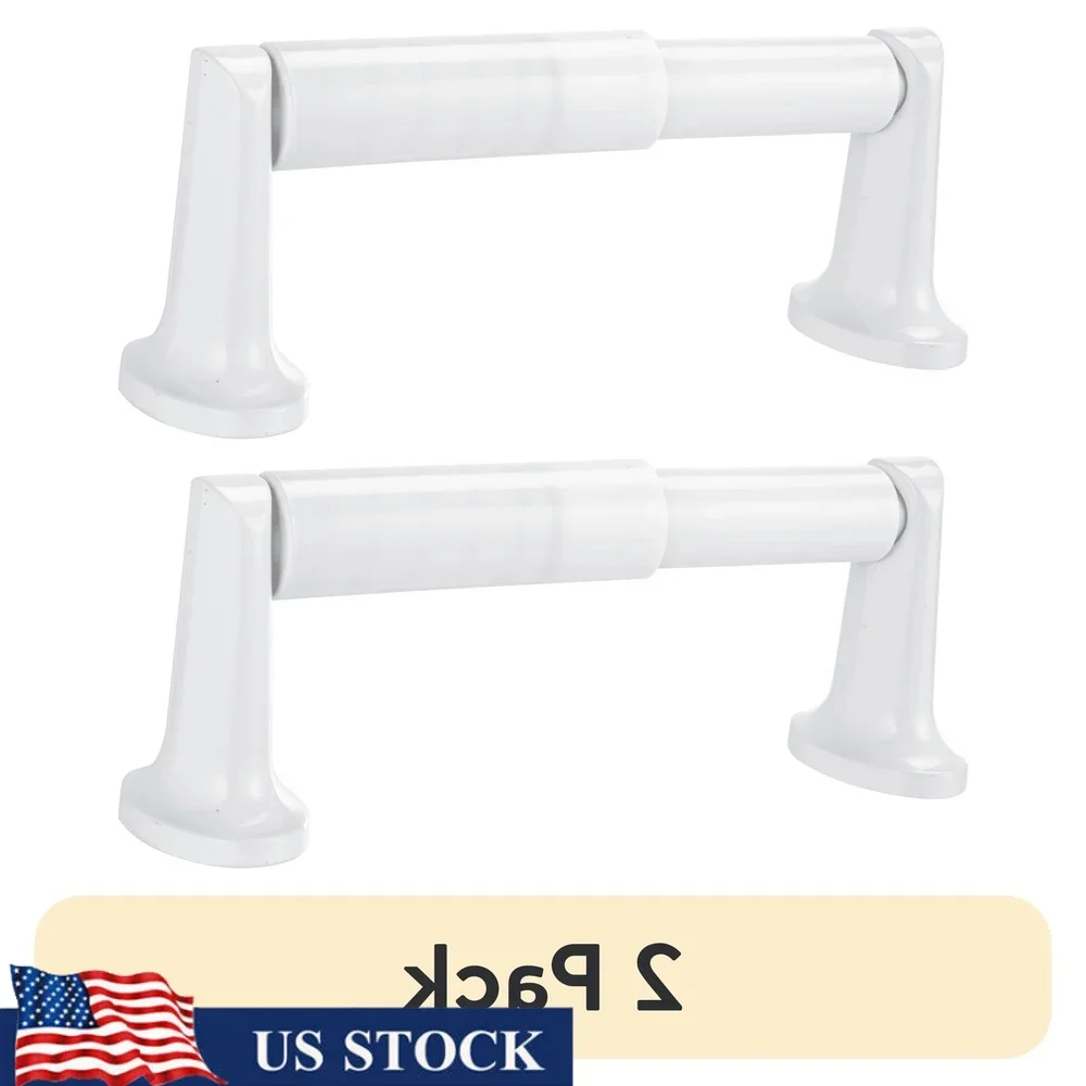 

Oval Wall Mounted Toilet Paper Holder 2 Pack White Finish Easy Install Bathroom Tissue Holder