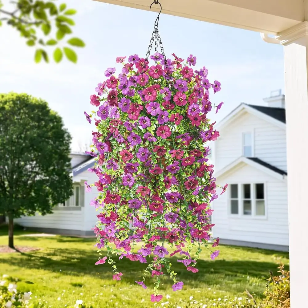 

Устойчивые к УФ-излучению искусственные подвесные корзины с ромашками и эвкалиптом для декора дома и улицы