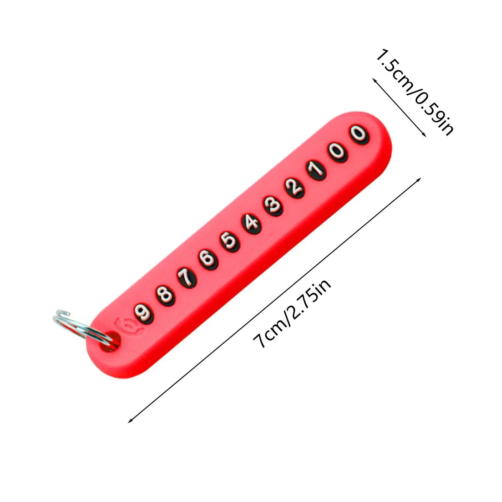 Anti-Lost Phone Number Plate Car Key Ring Auto Number Plate Pendant Keychain Holder Phone Number Card Keyring For Car Interior