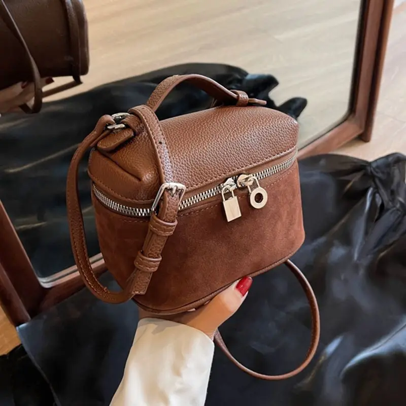 

Ретро однотонная сумка через плечо в коробке, женская кожаная сумка через плечо, компактная сумка через плечо, женская модная универсальная роскошная маленькая квадратная сумка