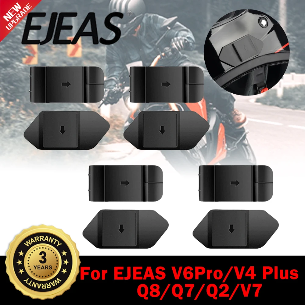

4/1 комплект мотоциклетного шлема, интерком, U-образный монтажный зажим для EJEAS V4 PLUS/V6 PRO + с двусторонней ленточной основой Q7 Q8