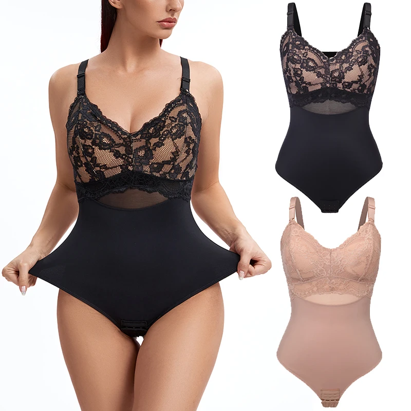 

2XL Women Lace Shapewear Bodysuit Corset Slimming Body Shaper Tummy Control Fajas Colombianas Waist Trainer Slimming Underwear