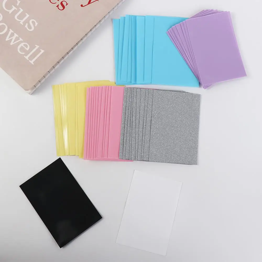 10pcs/set Card Bag Macaron Color Idol Photo Protective Cover Two-layer DIY Photo Cards Bag Pure Color Photo Card Film Idol Photo