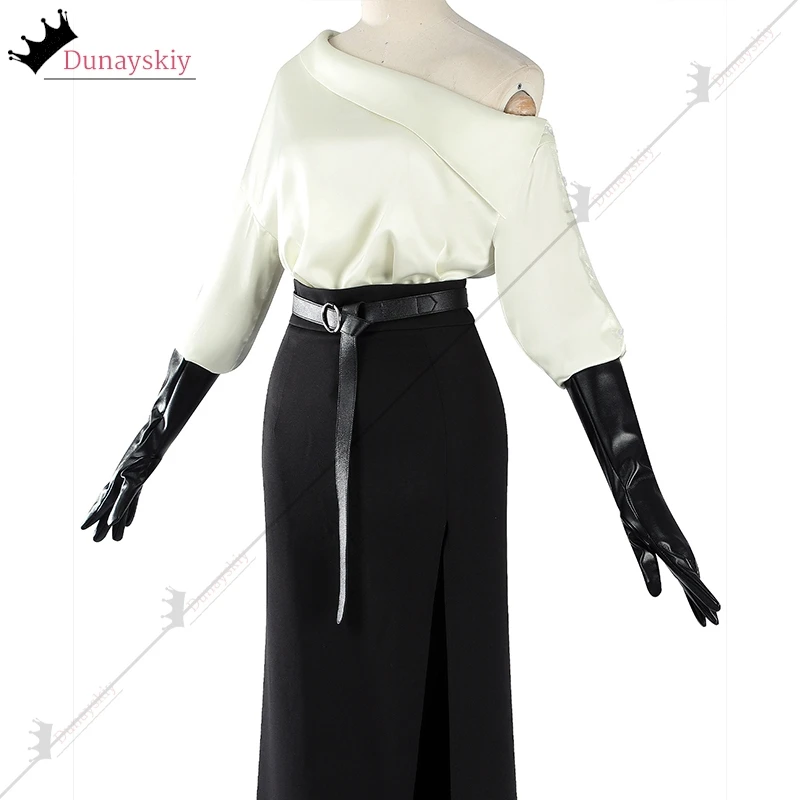 Cosplay Game Resident Cos Evil9 Requiem Ashcroft Grace Costume Black Evening Dress Wig Fullset Woman Costume Halloween Disguise