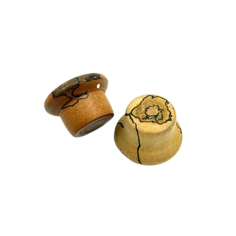 Hand Made 1 Piece Guitar Knob Solid Burl Wood Natural Color for Bass Guitar Volue and Tone knob Cap New