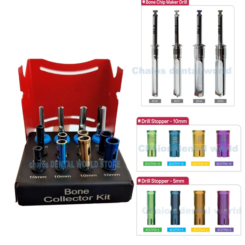 

1 Set Bone Collector Kit Dental Implant Guide Positioning Drills Kit Pilot Pioneer Drill Stopper Bone Chip Maker Drill