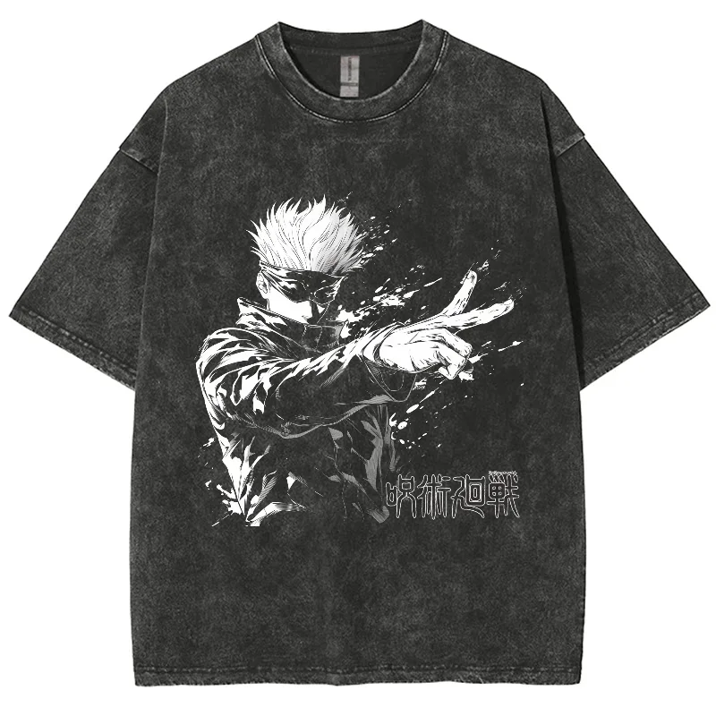 Anime Jujutsu Kaisen Gojo Satoru T Shirts Washed Men Women Cotton Harajuku T-Shirts Ryomen Sukuna Retro for Men Women Tops Tees image 3