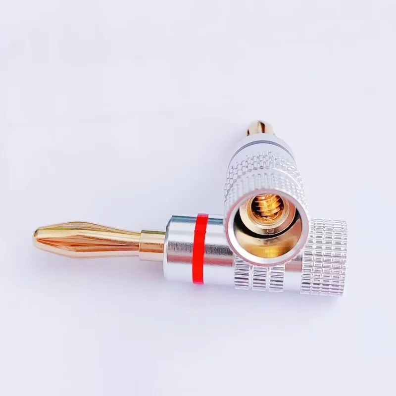 Conector Banana de 4mm para altavoz, conectores banana chapados en oro de 24K, conector Banana de 4mm que combina con poste de encuadernación de 4mm, 10 Uds.