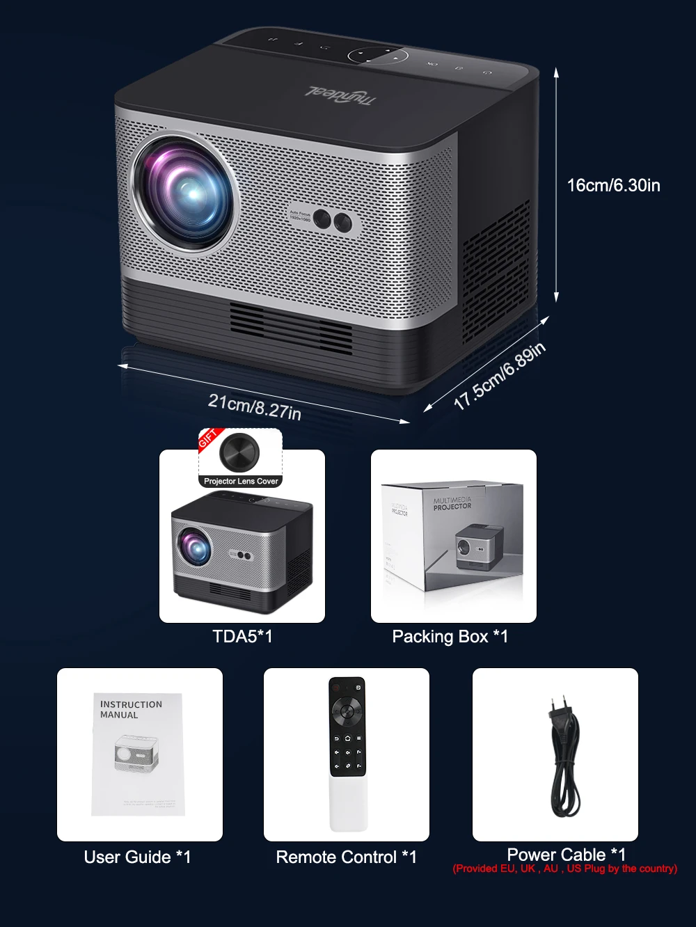 ThundeaL Full HD 1080P TDA5W Mini Tragbarer Bildprojektor Android WiFi 4K Video TDA5 Smart Home Theater Kino-Beamer – Detail 21