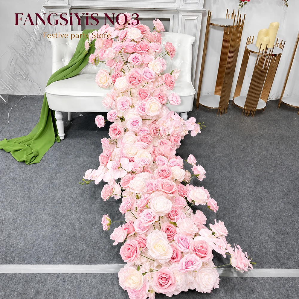 Home Decor Garland - Rangkaian Bunga Mawar Putih Merah Muda