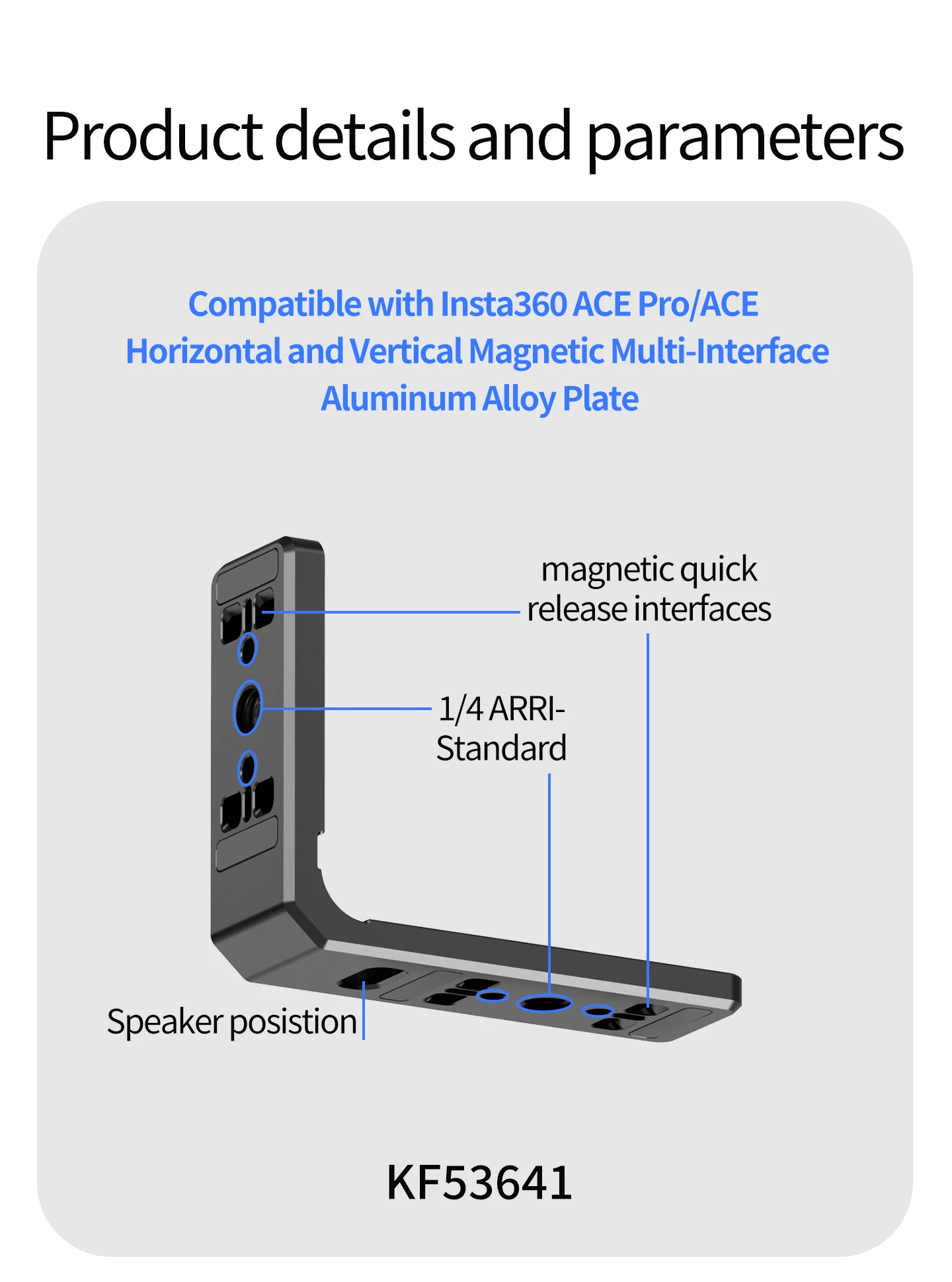 Neue Für Insta360 Ace Pro L Platte Vertikale Horizontale Halterung Magnetische Basis Faltbare Stativ Adapter 1/4 ARRI Sport Kamera Halterung – Detail 4