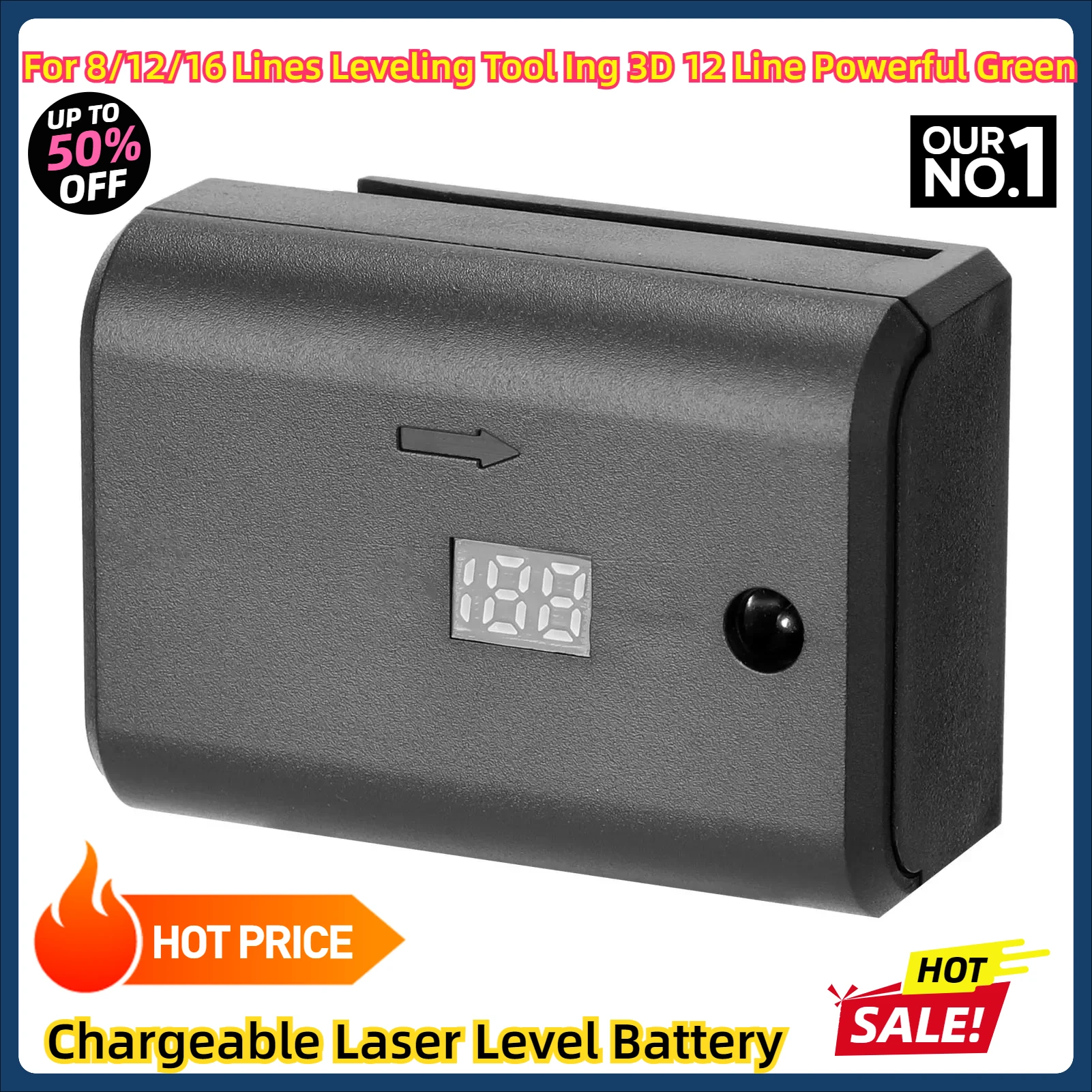 For 8/12/16 Lines Leveling Tool Ing 3D 12 Line Powerful Green Accessories Large Capacity Chargeable Laser Level Battery