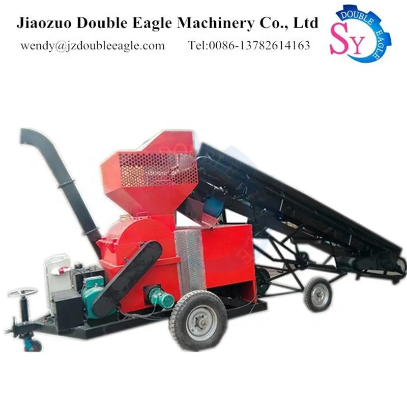 Triturador triturador de sucata de madeira florestal de alta eficiência/máquina automática de corte de árvores de galhos de jardim diesel móvel