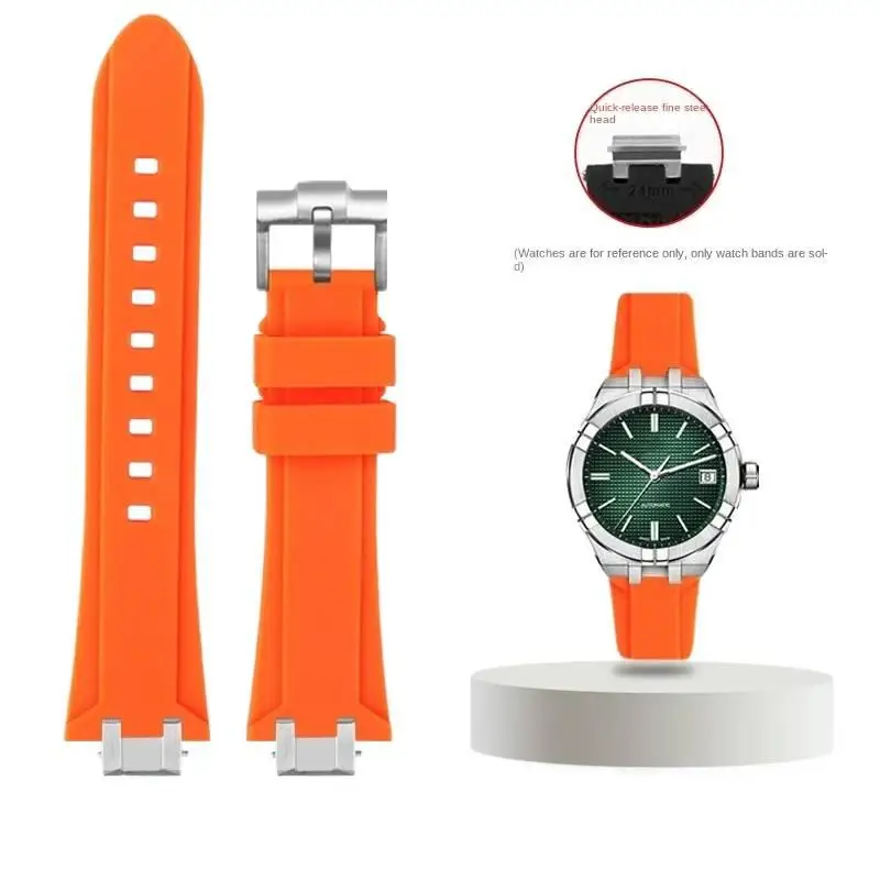 حزام ساعة مطاطي للرجال محول من الفولاذ المقاوم للصدأ لساعة موريس لاكروا أيكون AI6008/AI6007/AI6038/ساعة حزام سيليكون ناعم معدل #5