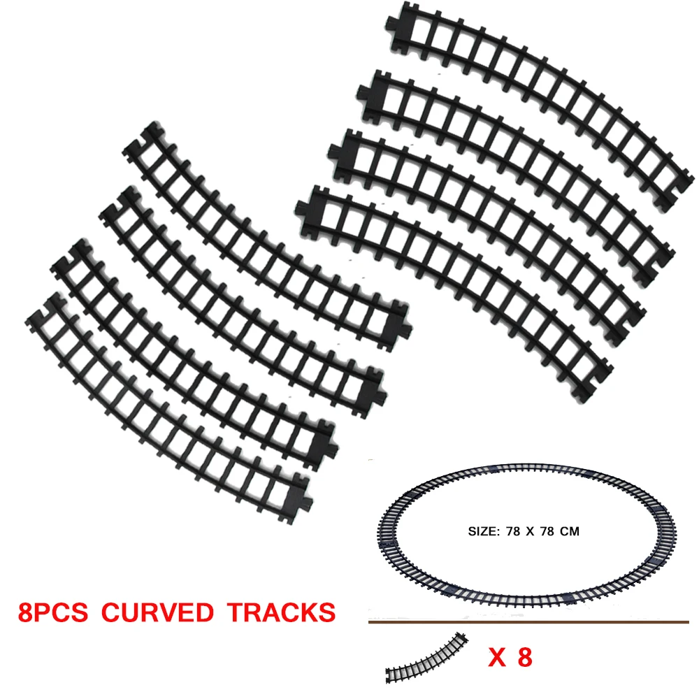 5cm wide Rail Track Expansion Pack for Railway King Classical City Train Flexible Track Straight Curved Rails Building Block Toy image 3