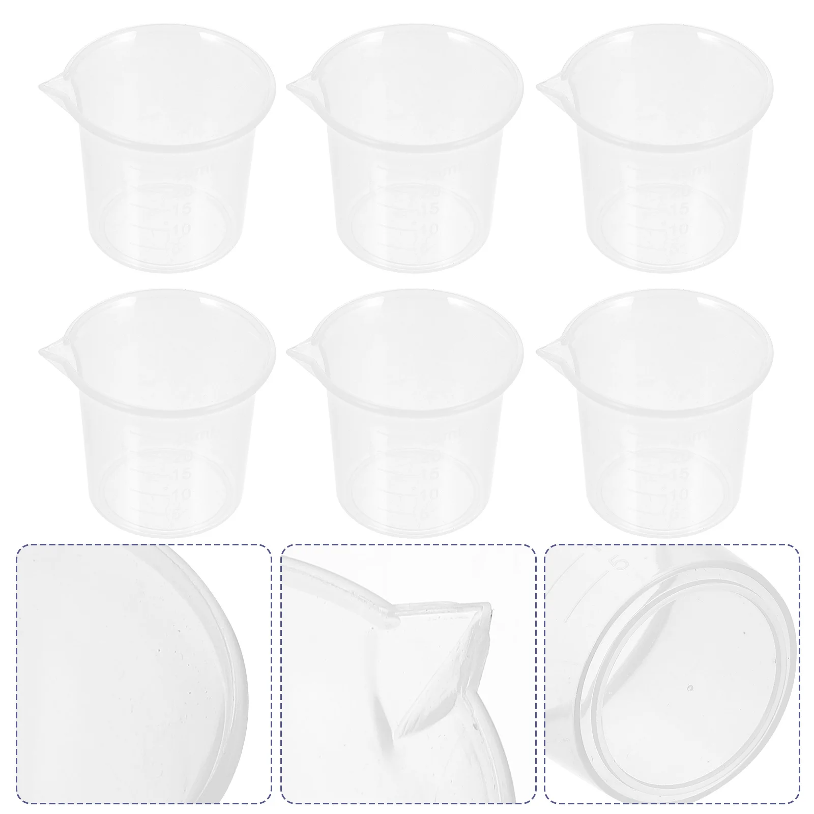 

15Pcs Plastic Urine Test Cups Graduated Beakers 25ml Laboratory Sampling Cups Acid Alkali Resistant Plastic Beakers