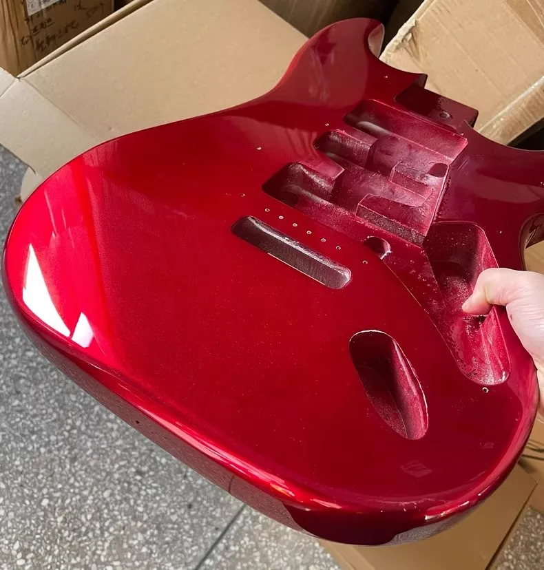 New metal red body electric guitar body poplar, body mouth width 57mm suitable for 56.5-57 neck