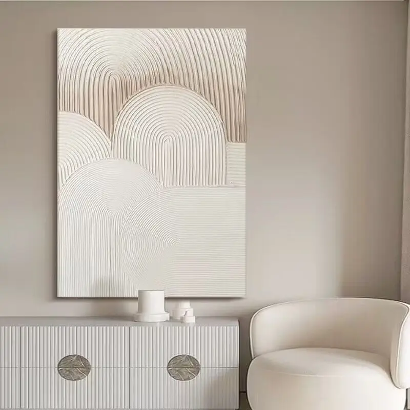 Cream Style Abstract Hand Drawn Oil Painting Stereoscopic Texture sensation For Home Decoration Bedroom Dining Room Living Room