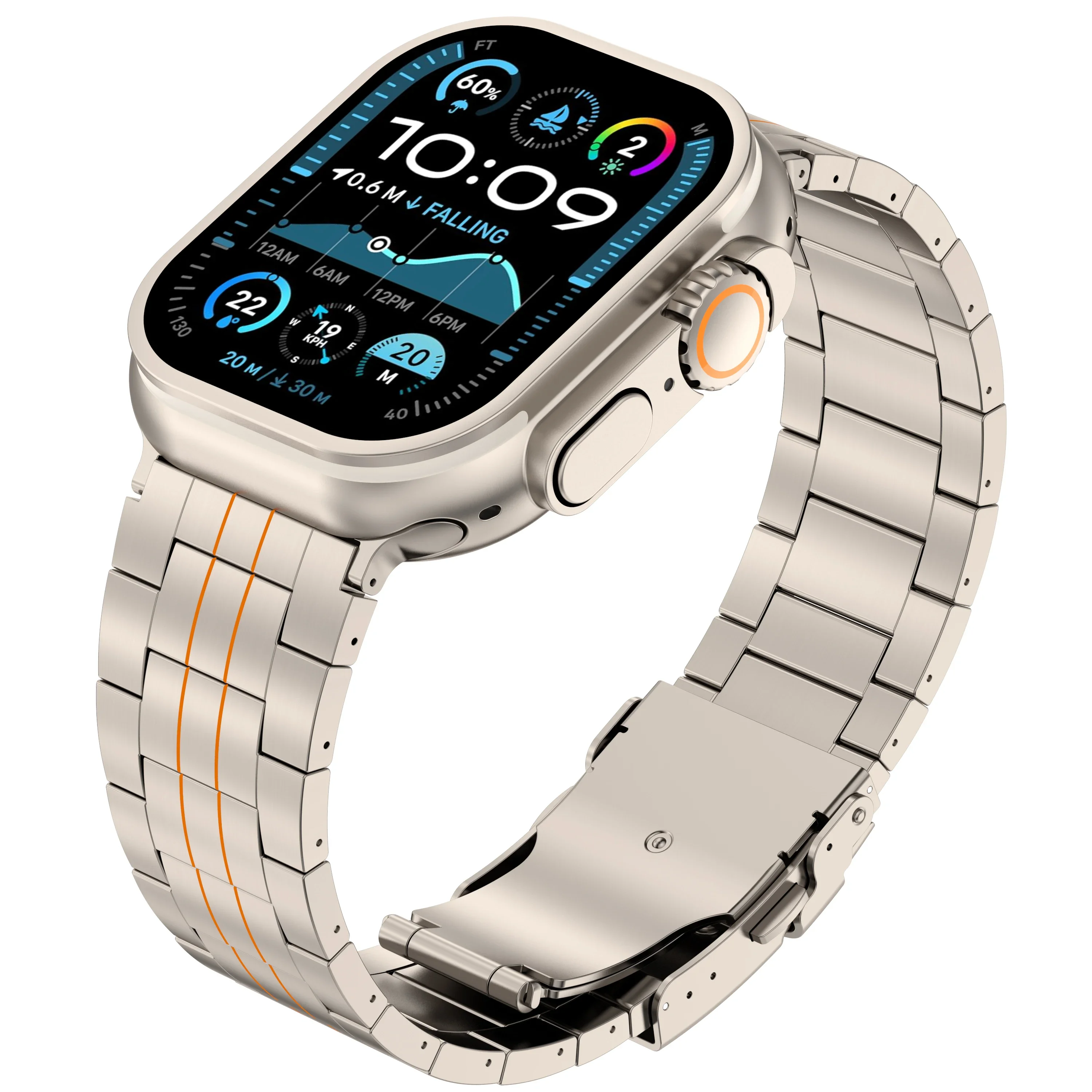 التيتانيوم لساعة Appe 49 مللي متر Ultra2 الفرقة رجل فاخر استبدال حزام ل Iwatch 10 9 8 7 Se 4/5/6 44 مللي متر 40 مللي متر 46 مللي متر 42 مللي متر 41 45 مللي متر 38 مللي متر