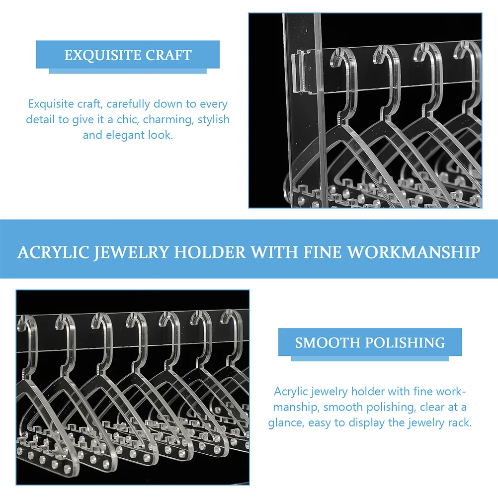 2Pcs Acrylic Jewelry Display Stand Double-Layer Necklace Holder Desktop Organizer for Rings Earrings Bracelets